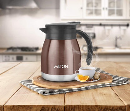 Milton Bistro 600 Thermosteel Carafe, 495 ml, Brown Kettle For Keep Tea Or Coffee Hot And Fresh For Longer Time