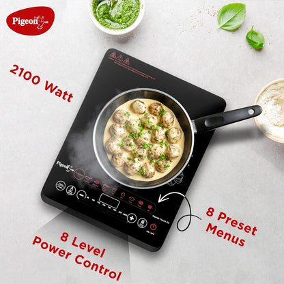 Pigeon by Stovekraft Rapido Touch DX 2100-Watt Stainless Steel Induction Cooktop (Black)