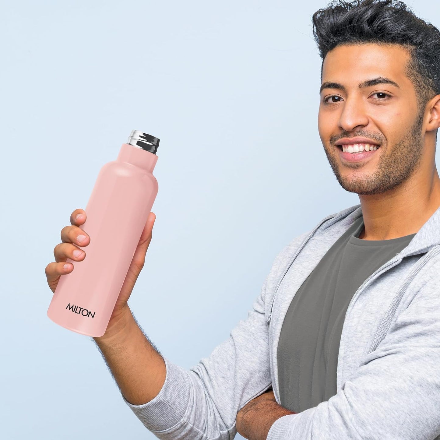 Milton Felice 700 Thermosteel Water Bottle 550 ml, 24 Hr Hot and Cold I Leak Proof Lid, ISI Certified I Vacuum Insulated I for Office, Gym, School I Pink