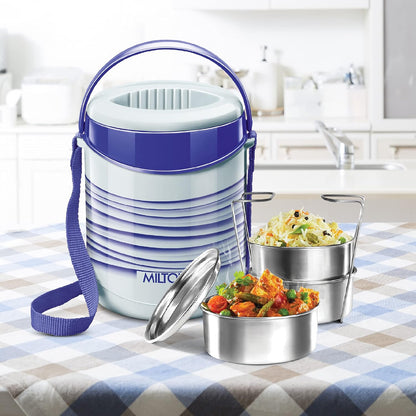 MILTON New Econa 3 Stainless Steel Tiffin Box, Set of 3, Blue