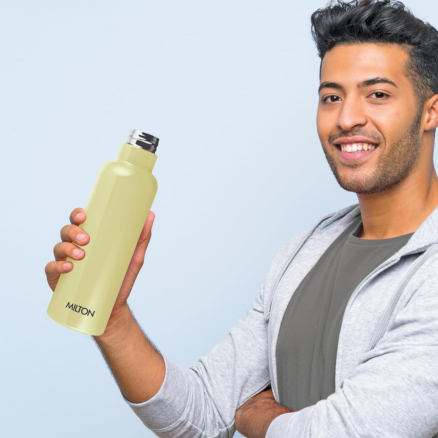 Milton Felice 1000 Thermosteel Water Bottle 880 ml, 24 Hr Hot and Cold I Leak Proof Lid, ISI Certified I Vacuum Insulated I for Office, Gym, School I Ivory