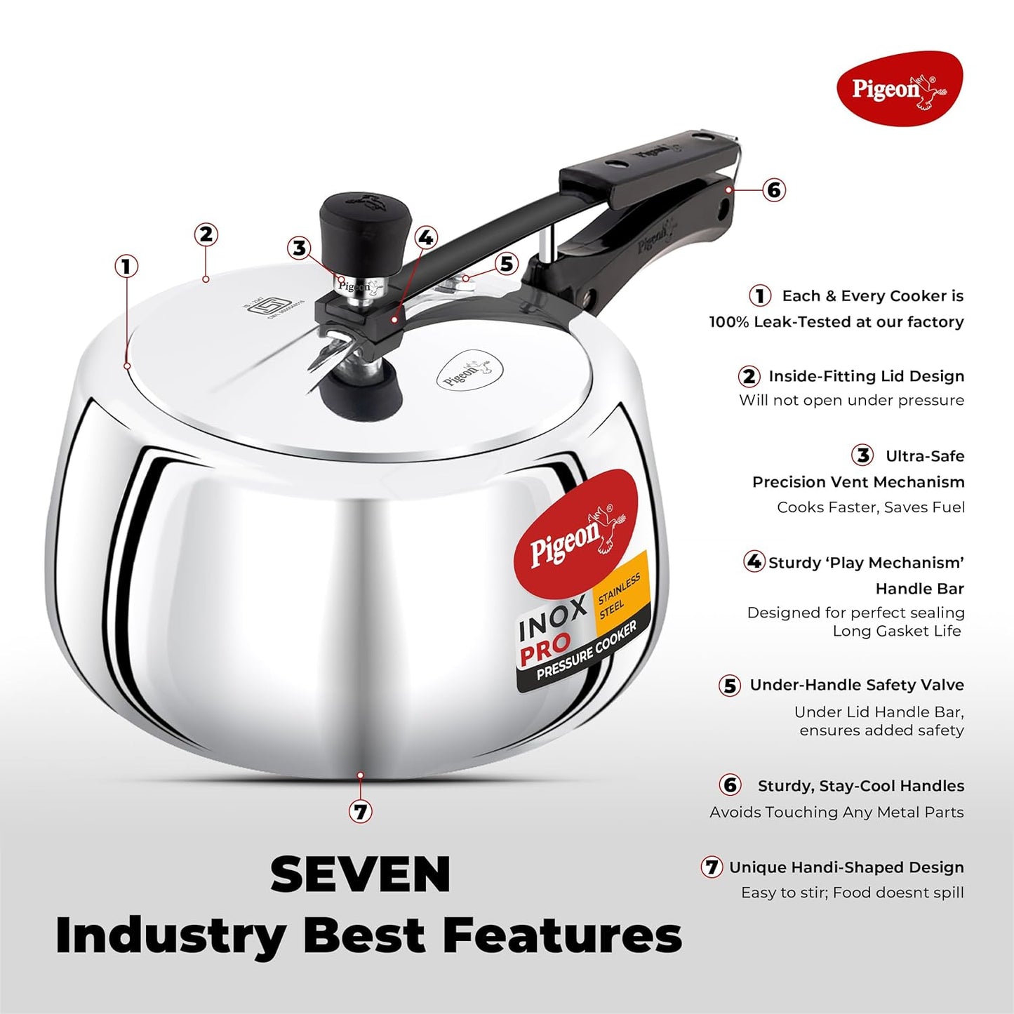 Pigeon by Stovekraft Inox Pro Inner Lid Stainless Steel Cooker