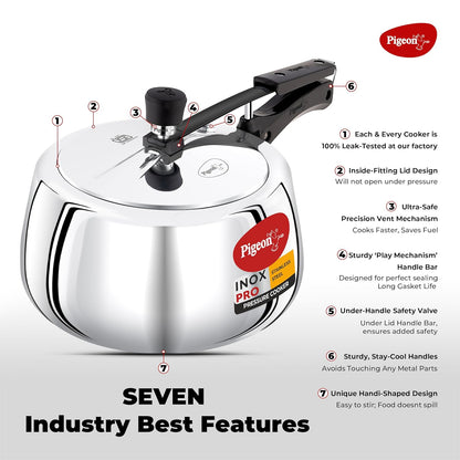 Pigeon by Stovekraft Inox Pro Inner Lid Stainless Steel Cooker