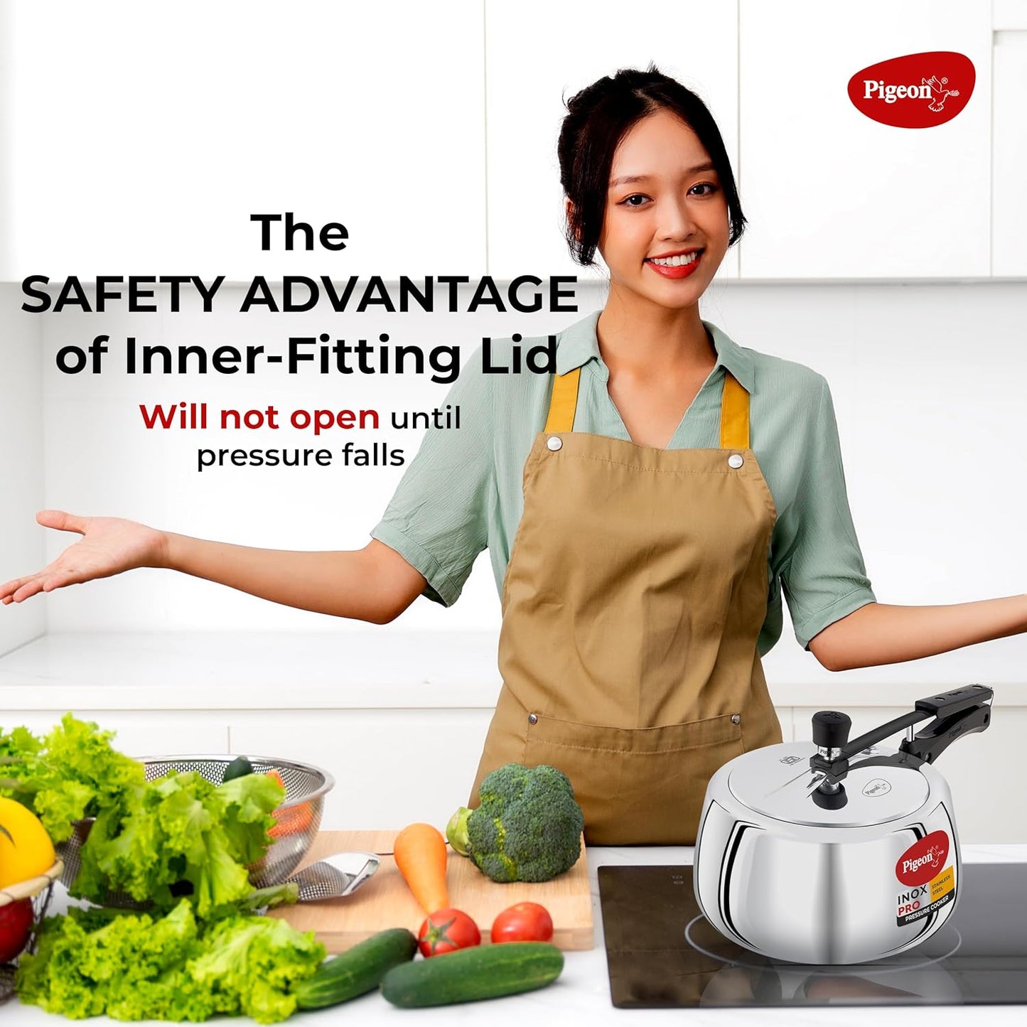 Pigeon by Stovekraft Inox Pro Inner Lid Stainless Steel Cooker