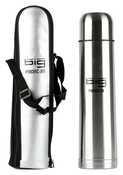 Big Plastics Stainless Thermosteel Vacuum Insulated Flask Bottle, 1000ml, Silver