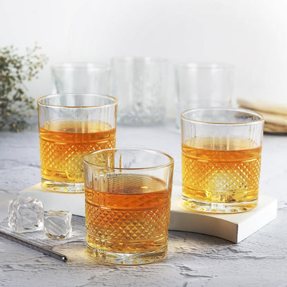 CELLO Brilliant Glass Tumblers | Set of 6 | 215ml | Clear