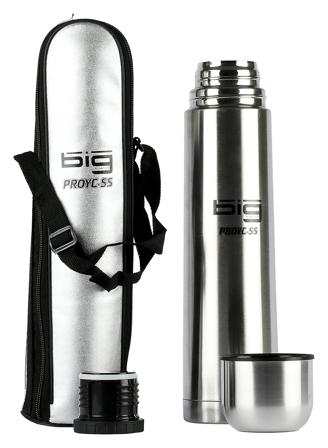 Big Plastics Stainless Thermosteel Vacuum Insulated Flask Bottle, 1000ml, Silver
