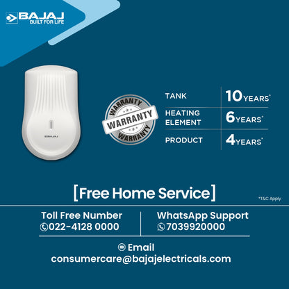 Bajaj Armor Series Converge 3L 3KW Instant Water Heater For Home|Ner Stick Heating Element|Withstand 6 Bar Pressure|Shock Resistant & Rust Proof|Withstand 4.5KV Surge Voltage|4-Yr Warranty|White