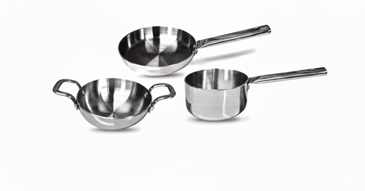 Vikas Cookware Tri-Ply Mini 3 Pcs Combo – Premium Stainless Steel Cookware Set