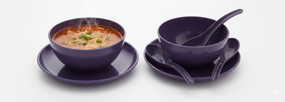 Joyware Premium Unbreakable Soup Bowl Set with Spoons & Plates | 18 Pcs | Made in India