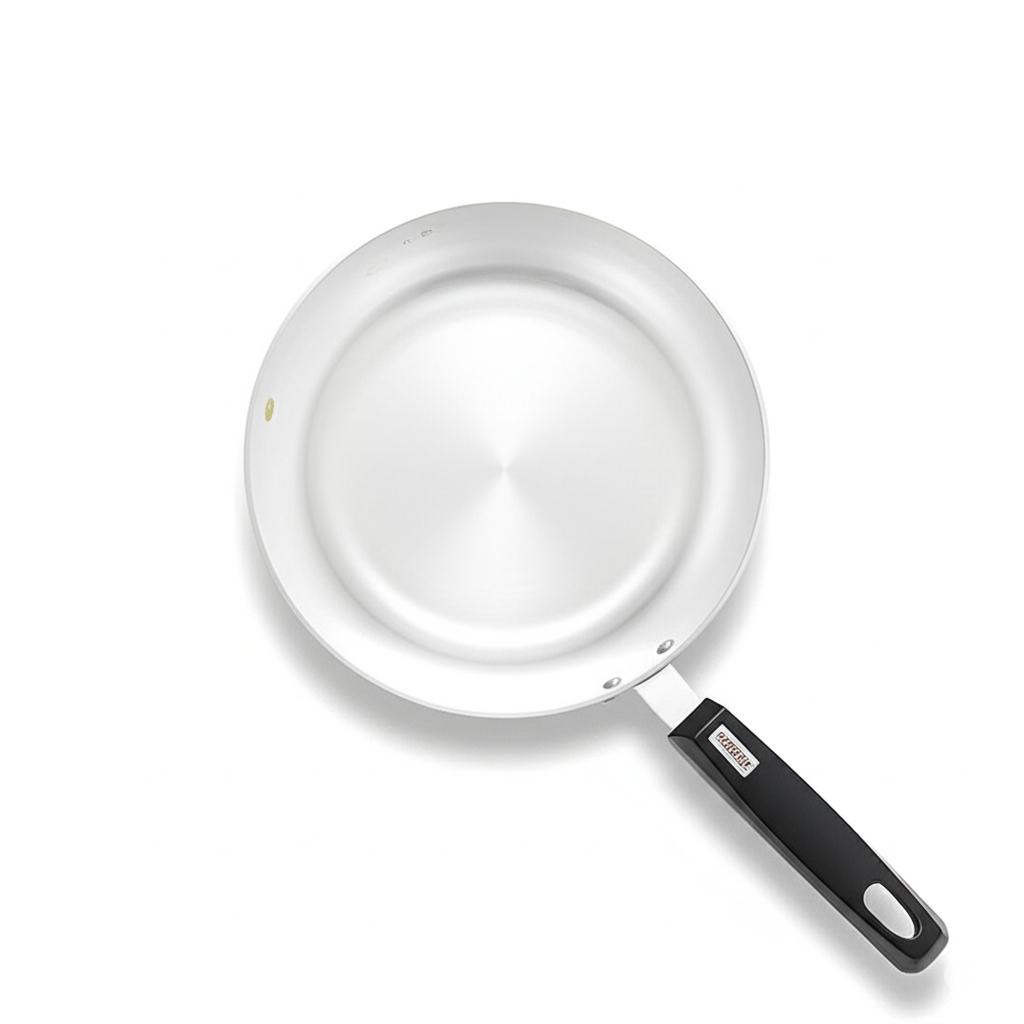 Bright® Tri-Ply Stainless Steel Tapper Fry Pan – 22cm | Durable Non-Reactive Cookware with Cool-Touch Handle | Induction & Gas Compatible