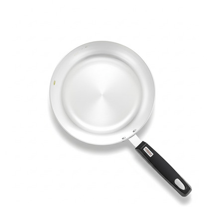 Bright® Tri-Ply Stainless Steel Tapper Fry Pan – 22cm | Durable Non-Reactive Cookware with Cool-Touch Handle | Induction & Gas Compatible