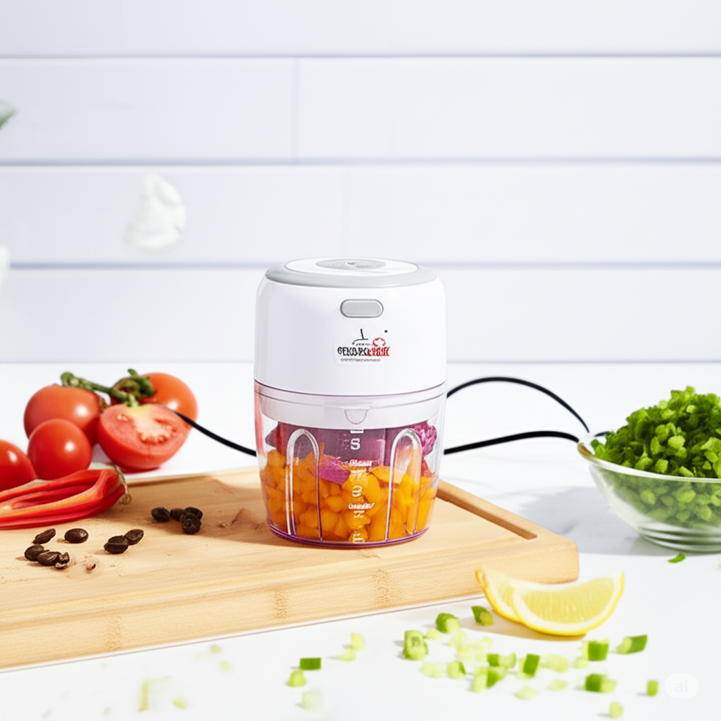 Magic Cook Rechargeable Mini Chopper – 250ML | USB Charging | Stainless Steel Blades | Portable Electric Food Processor