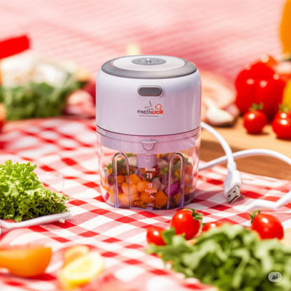Magic Cook Rechargeable Mini Chopper – 250ML | USB Charging | Stainless Steel Blades | Portable Electric Food Processor