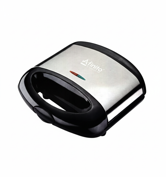 Afinito 750W Deepest Fill Sandwich Maker | Non-Stick Double Teflon Coated Plates | Automatic Thermostat Control & Indicator Lights | Heatproof Body for Quick Toasting