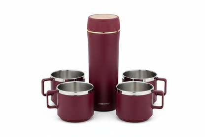 Asian Party Sip Combo – Easy Go Insulated Flask 500ml + 4 Pretty Cups