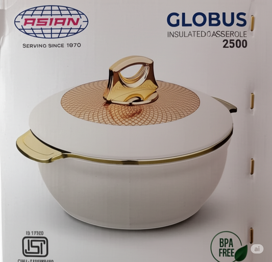 Asian Globus Insulated Casserole – 2500 ml  Keep Your Food Fresh, Hot & Hygienic for Hours