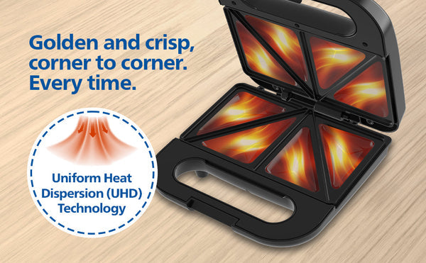 Philips Viva Collection Sandwich Maker HD3000/80 – Non-Stick XL Plates | 2-Year Warranty