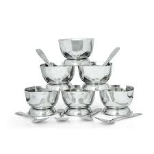 MANSI STAINLESS STEEL ICE CREAM SET DELUXE 6 PCS