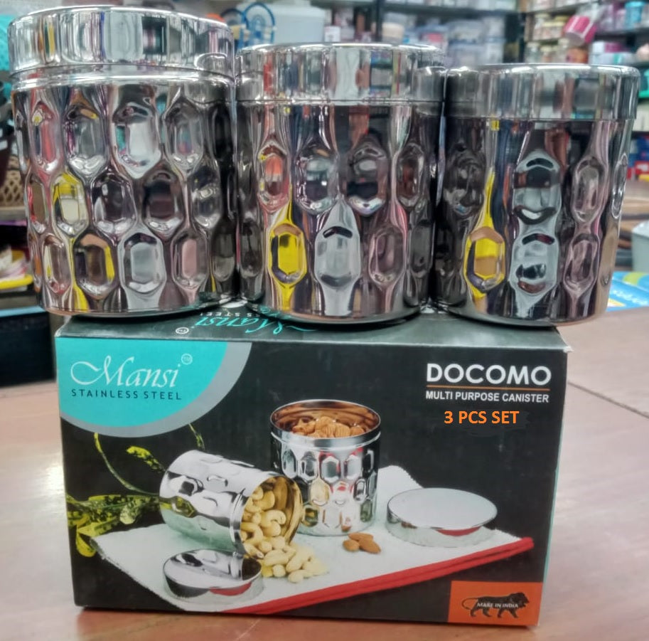 MANSI SS DOCOMO CANISTER 3PCS SET