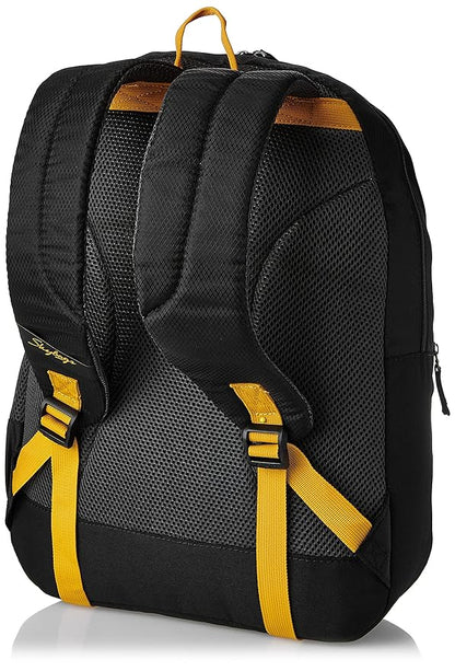 Skybags Casual Standard Backpack 28L, 2 Main Compartments, Bottle Pocket, Front Pocket, Padded Shoulder Straps | Black