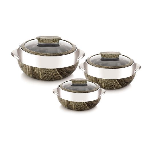 Rishabh Sphere Classic Insulated Casserole Gift Set – 3 Elegant Hot Pots (1500ml, 2000ml, 2500ml) | Premium Thermal Serveware for Stylish Dining & Gifting