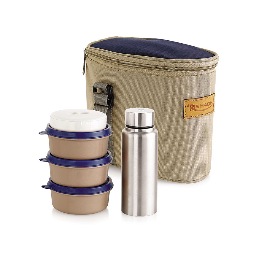 Rishabh Stellar Premium Insulated Picnic Set with 4 Leak-Proof Stainless Steel Containers - Microwave-Safe
