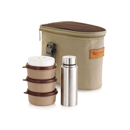 Rishabh Stellar Premium Insulated Picnic Set with 4 Leak-Proof Stainless Steel Containers - Microwave-Safe