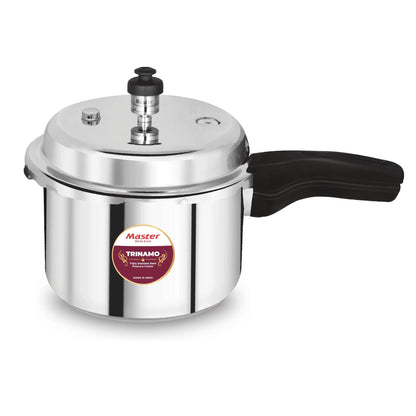 Master Trinamo 2 Liter Tri Ply Pressure Cooker Outer Lid | Cooks for 2-3 Person Meal | Premium Bakelite Safe Grip Handle | Induction Base & Gas Stove Compatible