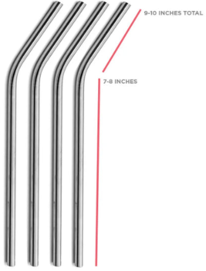 Stainless Steel Drinking Straw, Reusable Straws with Brush, 4 Straws And 1 Cleaning Brush