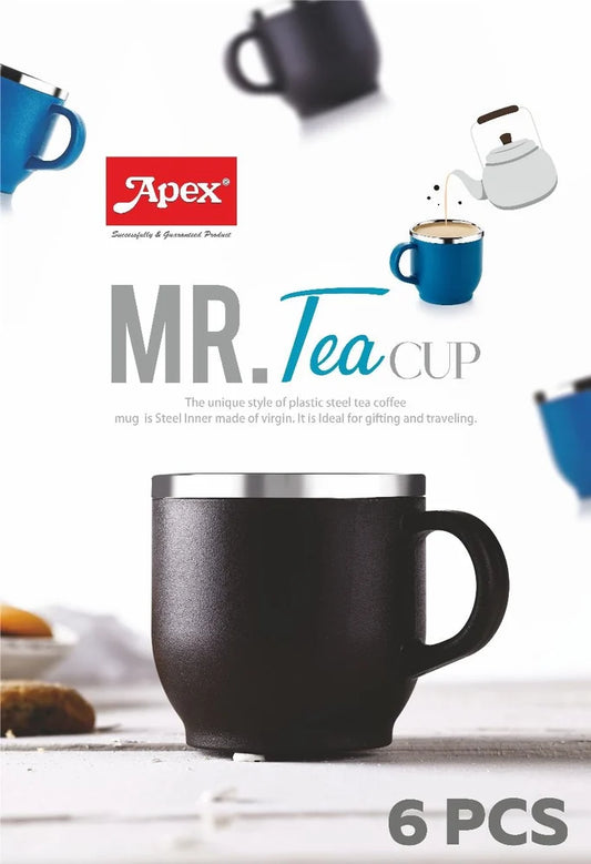 Apex Stainless Steel Apex Mr. tea cup 6 pc set