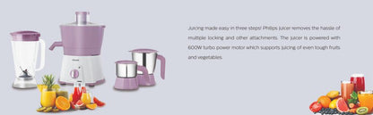 Philips Avenger HL7581 600 Juicer Mixer Grinder (Pink, 3 Jars)