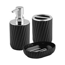 Jaypee Plus Moondrops 3 pc Hygiene Set with Soap Dispenser 250ml, Toothbrush Holder, Soap Dish Set of 3