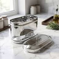 Apex ,Premium Stainless Steel Storage Container with Transparent Window Design, Airtight Kitchen Storage Jar for Rice, Pulses, Snacks & Dry Fruits