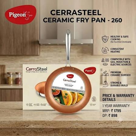 Pigeon Cerra Steel Fry Pan 260