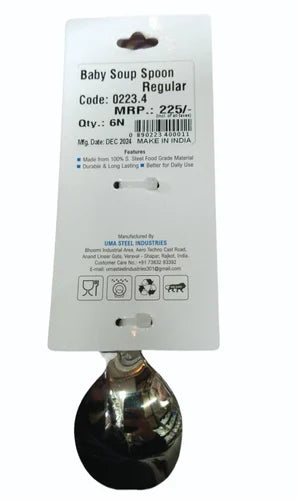 LEPEL Stainless Steel Baby Soup Spoon Set, For Home, Set Contains: 6 Pieces