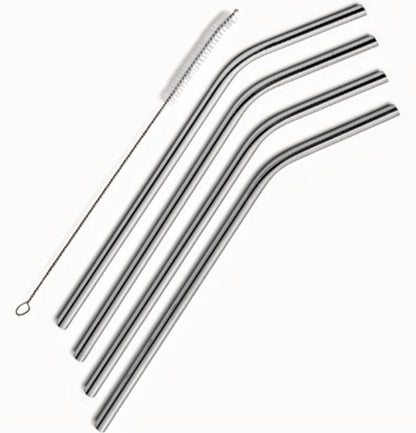Stainless Steel Drinking Straw, Reusable Straws with Brush, 4 Straws And 1 Cleaning Brush