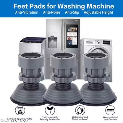 Anti Vibration Pads for Washing Machine – 4 Pieces Adjustable Height | Noise Reduction, Floor Protection & Anti-Skid Pads for Washing Machine, Refrigerator, Dryer & Appliances – Made in India