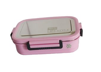 Sky Life Style Stainless Steel Insulated Lunch Box with Steel lid 800ml (Sky Blue) - Pink