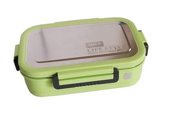 Sky Life Style Stainless Steel Insulated Lunch Box with Steel lid 800ml (Sky Blue) - Green