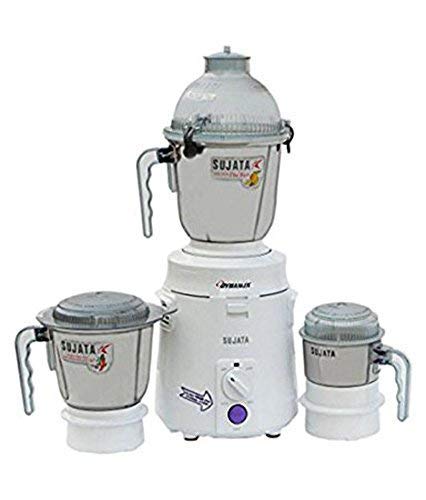 Sujata Dynamix, Mixer Grinder, 900 Watts, 3 Jars (White)