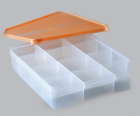 Plastona Kitchen Jumbo Containers with Compartments (Pack Of 1) - 12 Comp, Orange