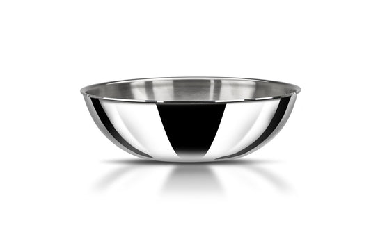 Triply Stainless Steel Artisan Tasla Without Lid,  28*9.0cm, 4.4 Liters, 1-Piece, Silver