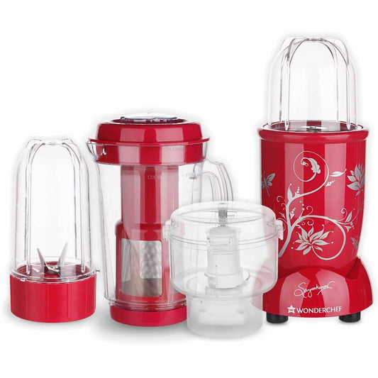 Wonderchef Nutri-Blend Complete Kitchen Machine (CKM) with 3 Jars 400W - Red