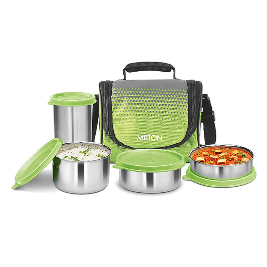 Milton Tasty 3 Stainless Steel Combo Lunch Box with Tumbler - Green