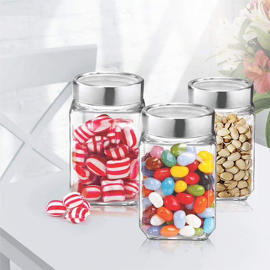 Treo Cube Storage Glass Jar, Set of 3/6, 310 ml - 3PCS