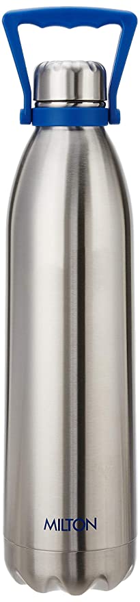 Milton Duo Thermosteel 24 Hours Hot and Cold Water Bottle , Silver - 2200 ML