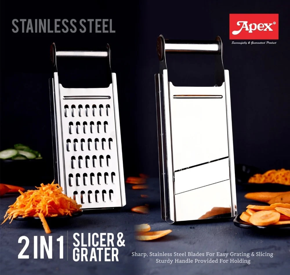 Apex Silver Stainless Steel 2 in 1 slicer and grater, For Kitchen