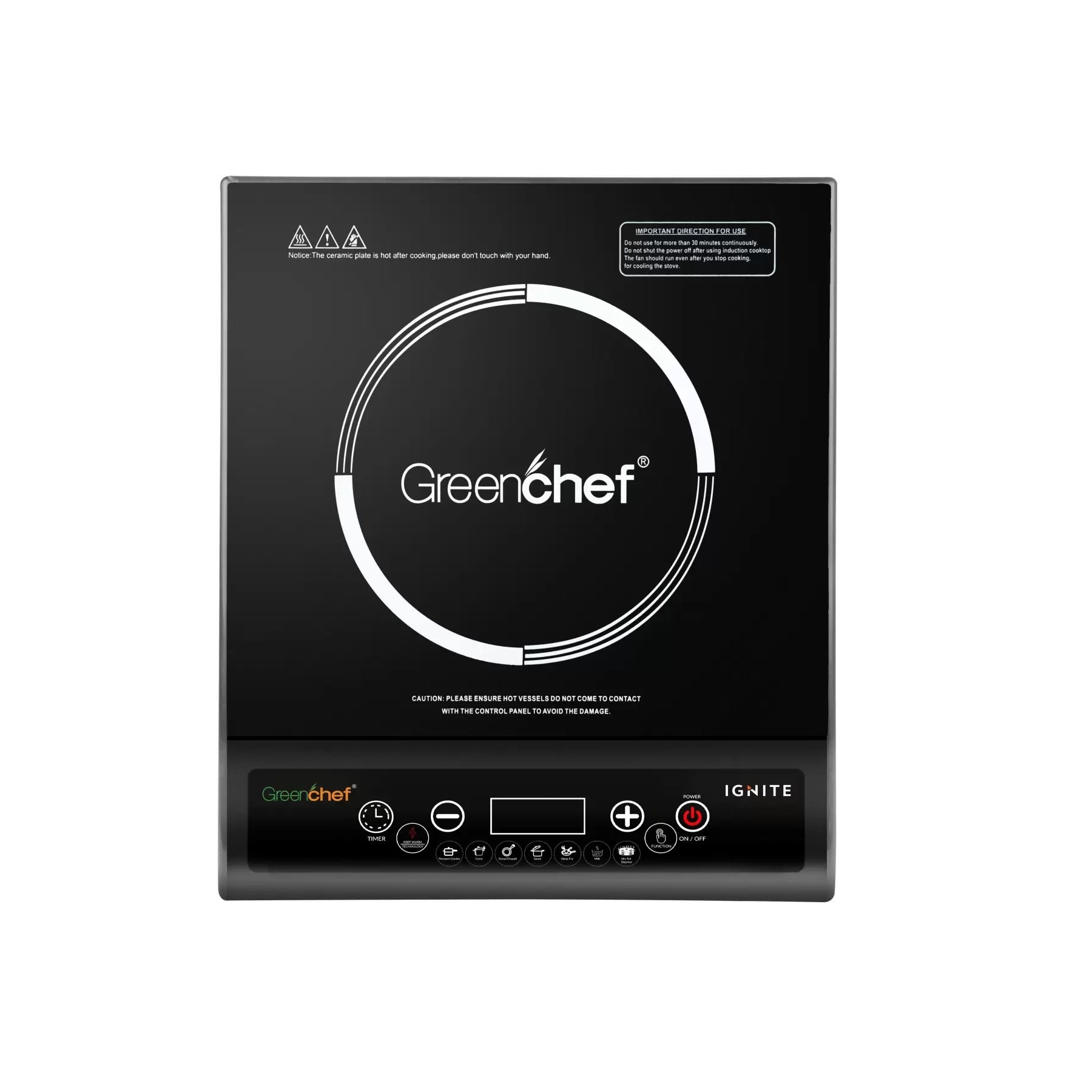 Greenchef IGNITE_ Induction Cooktop (Black, Push Button) – Atoz Home