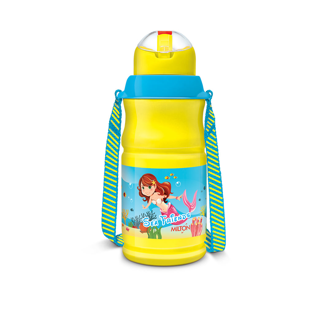 Milton KOOL FLORIC Water Bottle.400/500ML. Pack Of 1. - 400ml, Yelloow